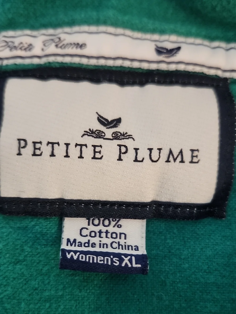 PETITE PLUME LUXE PIMA EVERGREEN PAJAMA TOP XL
